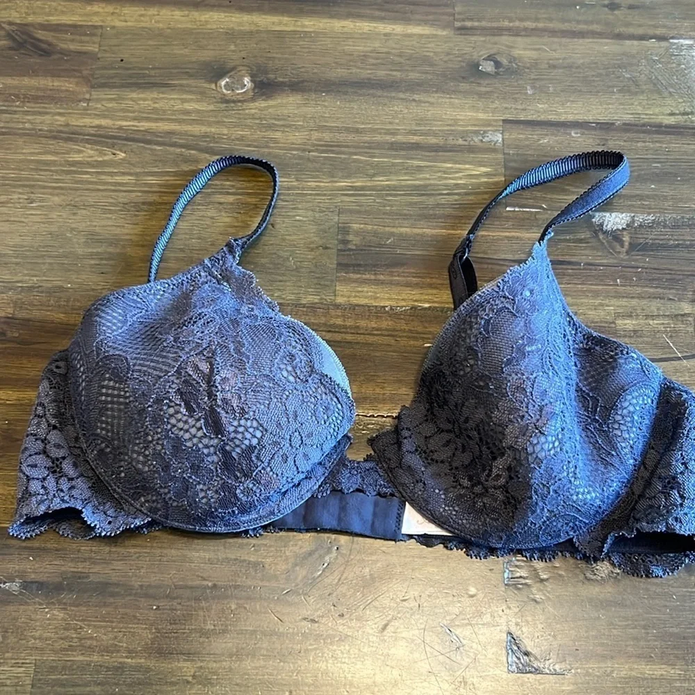 Victoria's Secret Angels IPEX Lace Bra Sexy Gray Demi Wired 36B